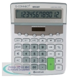 Q-Connect Dual Powered Desktop Calculator 12-digit Adjustable Display