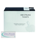 Strung Ticket 37x24mm White (1000 Pack) KF01618