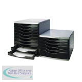 Q-Connect 5 Drawer Tower Black and Grey (Dimensions: L345xW290xH220mm) KF02253