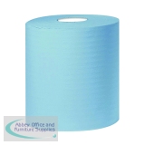 Q-Connect Centre Feed Roll 2-Ply 150 Metre Blue Pack of 6 C2B150