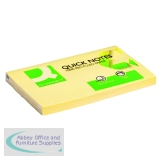 Q-Connect Quick Notes Recycled 76x127mm Yellow (Pack of 12) KF05610