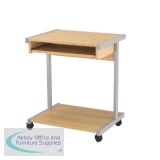 Jemini 650mm Mobile Computer Workstation Oak