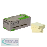 Q-Connect Recycled Notes 38x51mm Yellow (Pack of 12) KF17323