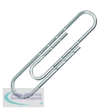 Q-Connect Paperclip 77mm Round Wavy Pack of 100 KF27004