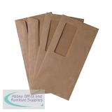 Q-Connect Envelope DL High Window 70gsm Manilla Gummed Pack of 1000 KF3409