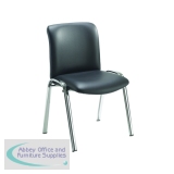 Avior Conference High Back Chrome Chair Black PU KF72262