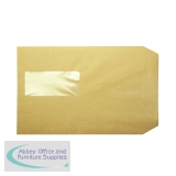 Q-Connect C5 Envelopes Window Pocket Peel and Seal 115gsm Manilla (Pack of 500) KF97370