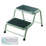Barton 2-Tread Static Steel Handy Steps White SSHS2