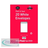 Postpak C4 Peel and Seal White 90gsm 10 Packs of 20 (200 Pack) Envelopes 9730451