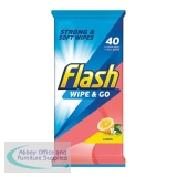 Flash Wipe and Go Lemon Wipes Pack of 48 5410076791750