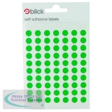 Blick Coloured Labels in Bags Round 8mm Dia 490 Per Bag Green (Pack of 9800) RS002659