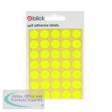 Blick Flourescent Labels in Bags Round 13mm Dia 140 Per Bag Yellow (Pack of 2800) RS004752