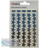 Blick Label Metal Star Silver 14mm Pack of 135 RS025955