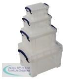 RUP80185 - Really Useful Boxes 3/1.6/1/0.7 and 0.33 Litre Set Clear