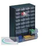 Storage Cabinet Clear Drawer System Dark Grey 324128