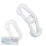 Barrier System Split Connector Links 10mm Pack of 10 White 326019