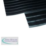Broad Ribbed Matting 5mm 1200mm x1 Linear Metre Black 379274