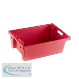 Solid Slide Stack/Nesting Container 600x400x200mm Red 382958