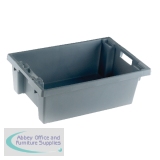 Solid Slide Stack/Nesting Container 600x400x200mm Grey 382963