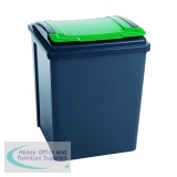 VFM Recycling Bin With Lid 50 Litre Green 384288