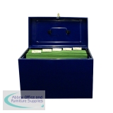 Cathedral Metal File Box Foolscap Blue HOBL