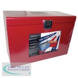 Cathedral Metal File Box Foolscap Red HORD