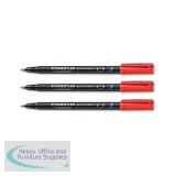 Staedtler Lumocolor Fine Tip Permanent Pen Red 318-2