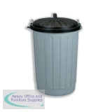 Addis Dustbin Round 90 Litre Grey with Black Lid