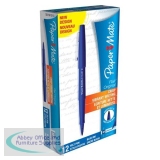 Paper Mate Fine Line Marker Nylon 1.1mm Tip 0.8mm Line Blue Ref S0191013 [Pack 12]
