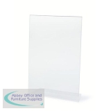 Deflecto Slanted Sign Holder A4 Clear