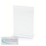 Deflecto Stand Up Sign Holder A5 Portrait Clear
