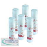 5 Star Office Glue Stick Solid Washable Non-toxic Small 10g [Pack 6]