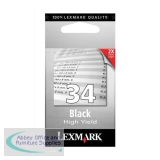 Lexmark No34 High Yield Inkjet Cartridge Black 18C0034E