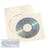 5 Star Office Ungummed Sleeve for CD/DVD with Window White [Pack 50]