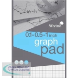 Chartwell Student Graph Pad 70gsm 0.1inch 0.5inch 1inch Grid 50 Sheets A4 Green Cover Ref J104B [Pack 10]
