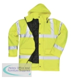 Dealer Workwear High Visibility Coat Polyester with Waterproof Coating Medium Yellow Ref DWHCYM