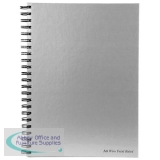 Pukka Pad Notebook Wirebound Hardback Perforated Ruled Margin 160pp 90gsm A4 Silver Ref WRULA4 [Pack 5]