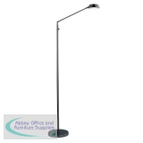 Idelec Angled Floor Lamp 9W Low Energy Bulb H1575mm Black Chrome Ref 3861BC