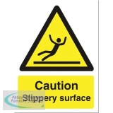 Stewart Superior Caution Slippery Surface Sign W150xH200mm Self-adhesive Vinyl Ref WO134SAV