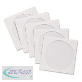 Compucessory CD Sleeve Envelopes Paper with Window W126xH126mm White Ref CCS26500 [Pack 100]
