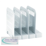 Avery Basics Book Rack Modular Interlocking Base 4 Sections W200xD183xH190mm Light Grey Ref 1136LGRY
