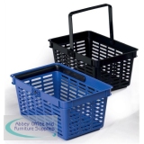 Durable Shopping Basket Stackable Polypropylene with Nylon Handle 19 Litre Black Ref 1801565060