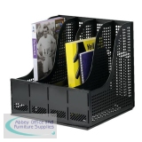 Arnos Eco Tidy Storage Rack for Lever Arch Polypropylene 4 Sections W320xD265xH310mm Black Ref E147