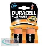 Duracell Plus Power MN1604 Battery Alkaline 9V Ref 81275459 [Pack 2]