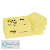 Post-it Recycled Notes Pad of 100 38x51mm Yellow Ref 653-1Y [Pack 12]