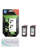 Hewlett Packard No339 Inkjet Cartridge Black Pack of 2 C9504EE