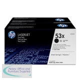 Hewlett Packard No53X LaserJet Toner Cartridge Black Twin Pack Q7553XD