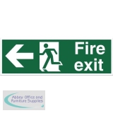 Stewart Superior Sign Fire Exit Arrow Left 450x150mm PVC Ref SP120PVC