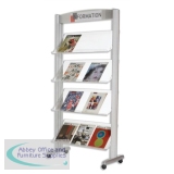 Fast Paper Mobile Display with Translucent Plastic Shelves Aluminium 257TT.35