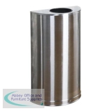 Rubbermaid Half Round Bin Fire-safe Self-closing 34 Litres W458xD229xH813mm Stainless Steel Ref S012SSSPL